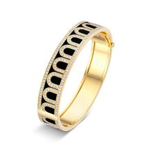 Load image into Gallery viewer, L'Arc de DAVIDOR Bangle GM, 18k Yellow Gold with Lacquered Ceramic and Palais Diamonds - DAVIDOR
