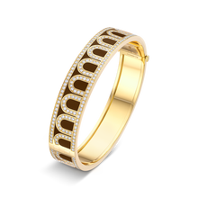 Load image into Gallery viewer, L'Arc de DAVIDOR Bangle GM, 18k Yellow Gold with Lacquered Ceramic and Palais Diamonds - DAVIDOR
