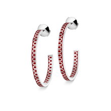 Load image into Gallery viewer, L'Arc de DAVIDOR Creole Earring MM, 18k White Gold with Lacquered Ceramic - DAVIDOR
