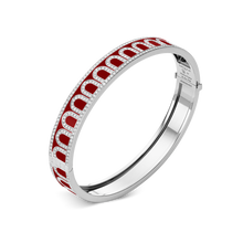 Load image into Gallery viewer, L'Arc de DAVIDOR Bangle MM, 18k White Gold with Lacquered Ceramic and Palais Diamonds - DAVIDOR
