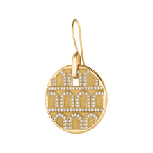 Load image into Gallery viewer, L'Arc de DAVIDOR Pendant Earring GM, 18k Yellow Gold with Satin Finish and Palais Diamonds - DAVIDOR
