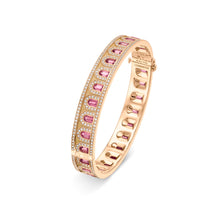 Load image into Gallery viewer, L'Arc Deco Bangle in 18k Rose Gold with DAVIDOR Arch Cut Rubellites and Brilliant Diamonds - DAVIDOR
