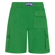 Load image into Gallery viewer, Linen Bermuda Shorts Cargo Pockets
