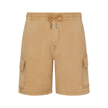 Load image into Gallery viewer, Linen Cargo Bermuda Shorts Natural Dye
