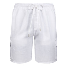 Load image into Gallery viewer, Linen Bermuda Shorts Cargo Pockets
