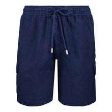 Load image into Gallery viewer, Linen Bermuda Shorts Cargo Pockets
