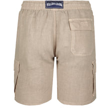 Load image into Gallery viewer, Linen Bermuda Shorts Cargo Pockets
