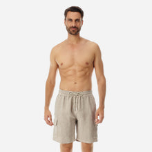 Load image into Gallery viewer, Linen Bermuda Shorts Cargo Pockets
