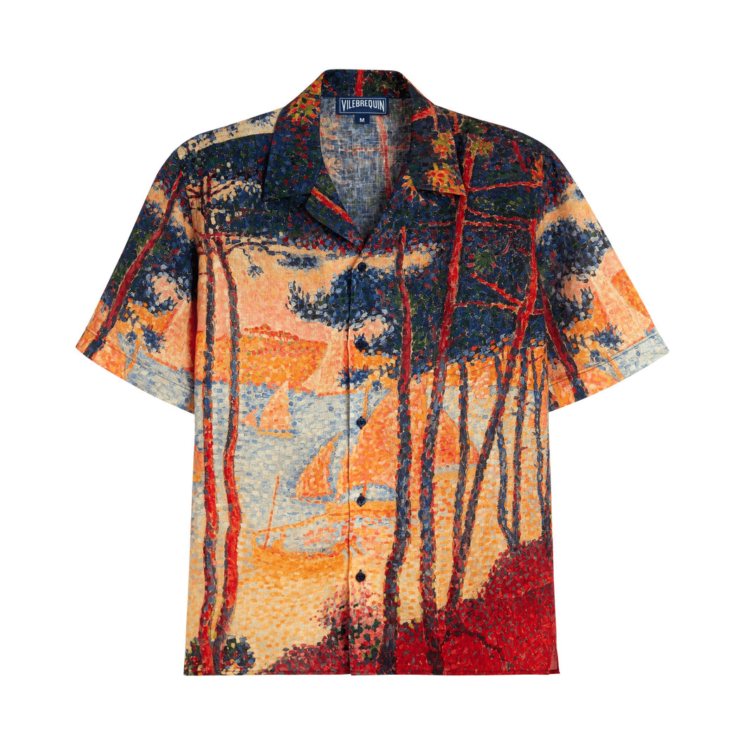 Linen Bowling Shirt Voiles de Pin