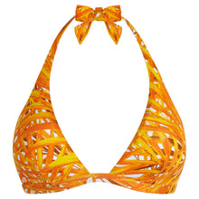 Load image into Gallery viewer, Halter Bikini Top Palm Leaves
