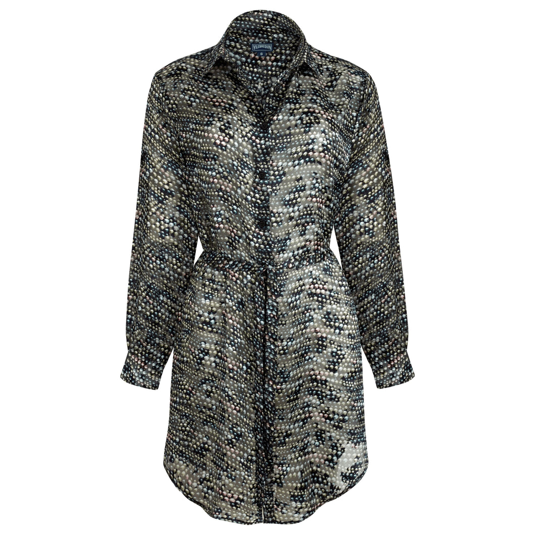 Silk Shirt Dress Pearl