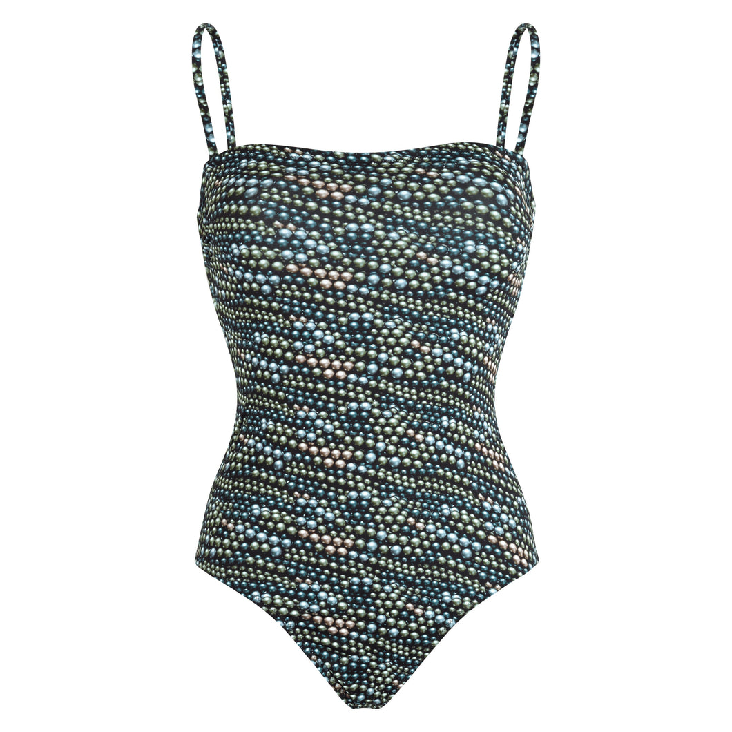 Bustier One-piece Swimsuit Pearl