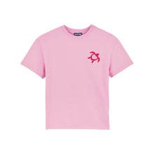 Load image into Gallery viewer, Organic Cotton T-shirt Flocked Turtle Heart Tahiti
