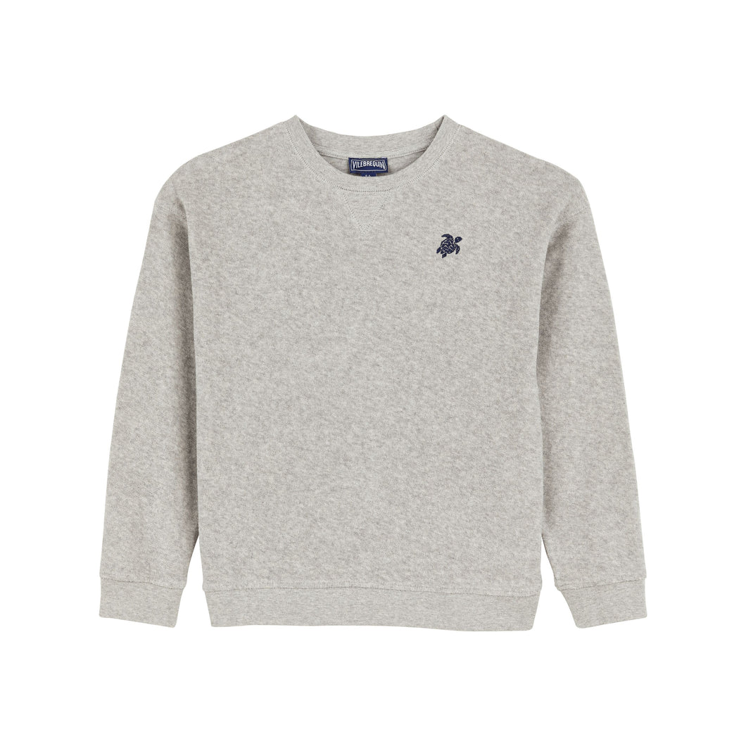 Kids Crewneck Cotton Sweatshirt Solid