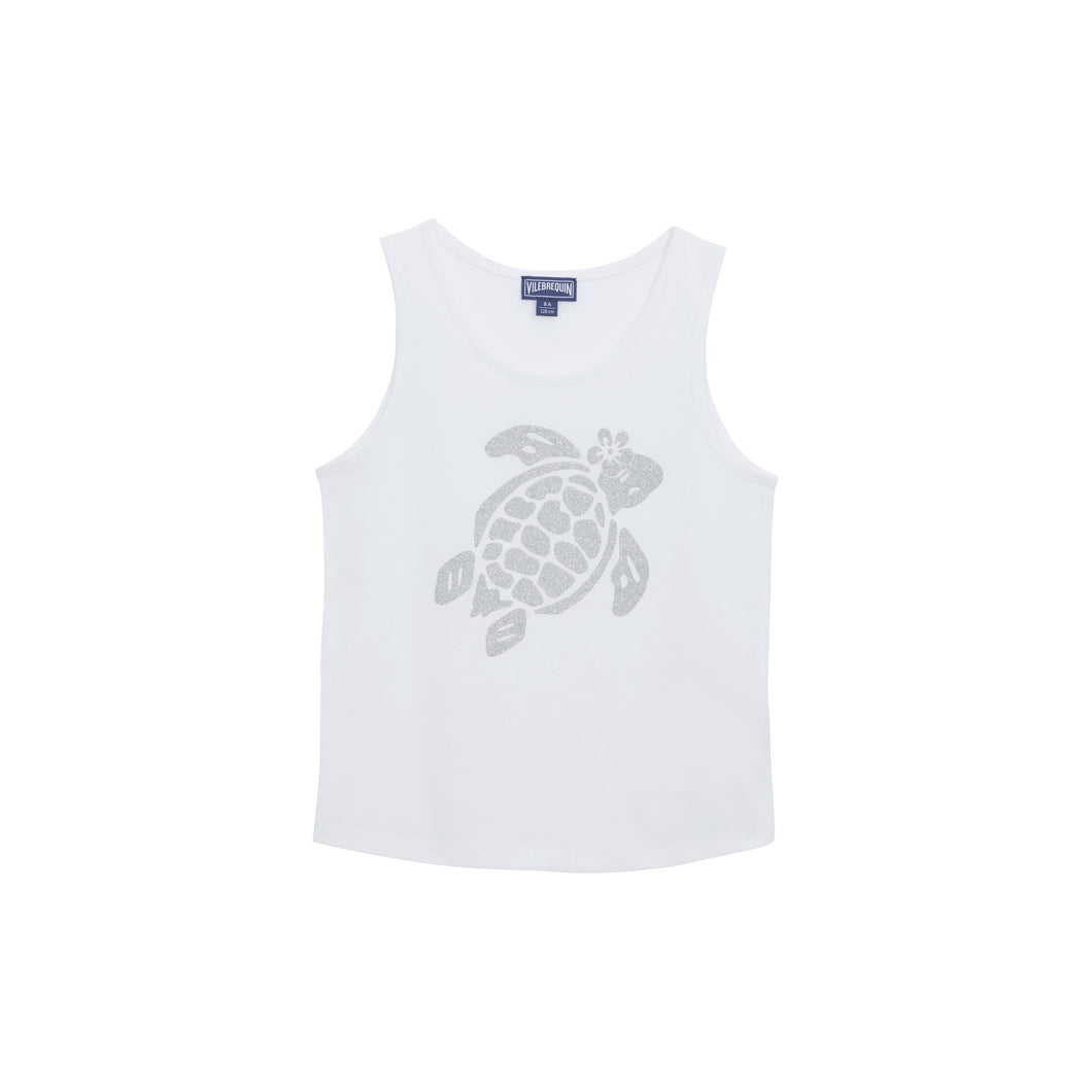 Cotton Tank Top Turtle Glitter