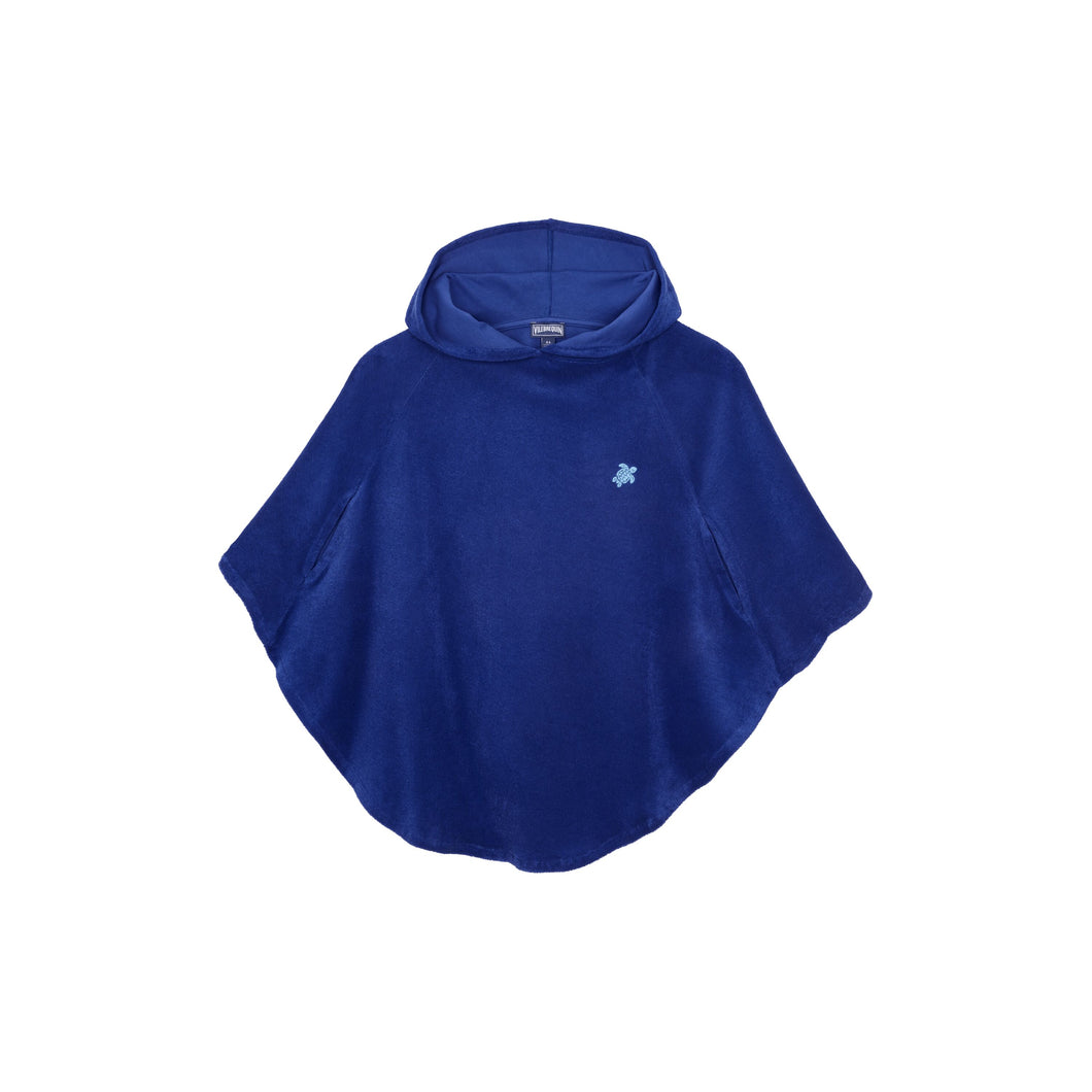 Kids Terry Beach Poncho Embroidered Turtle