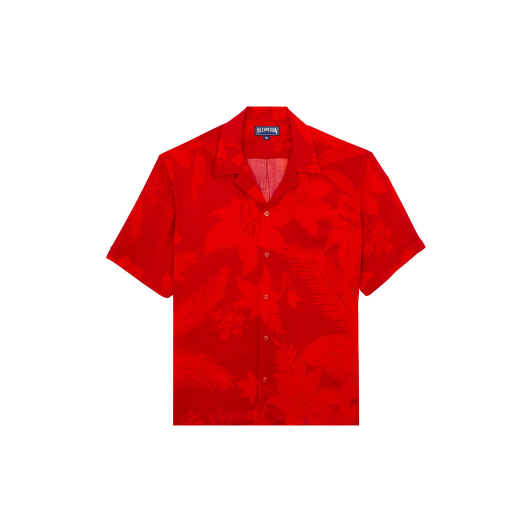Viscose Bowling Shirt Flower Power