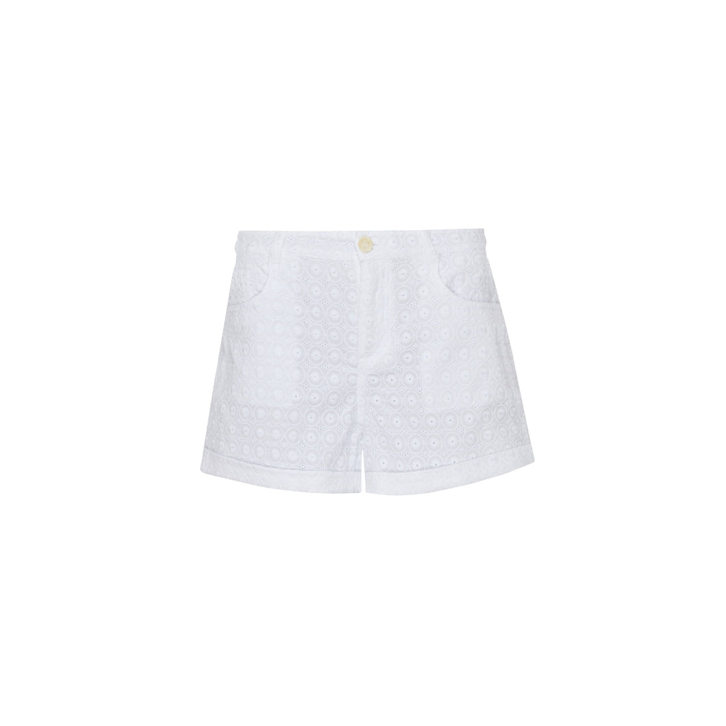 Cotton Bermuda Shorts Broderie Anglaise