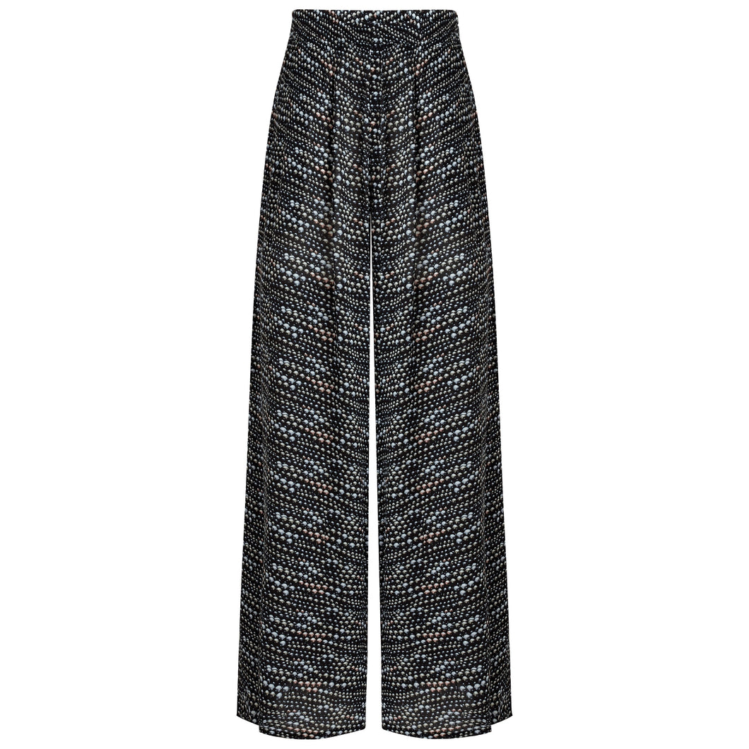 Wide-leg Viscose Pants Pearl