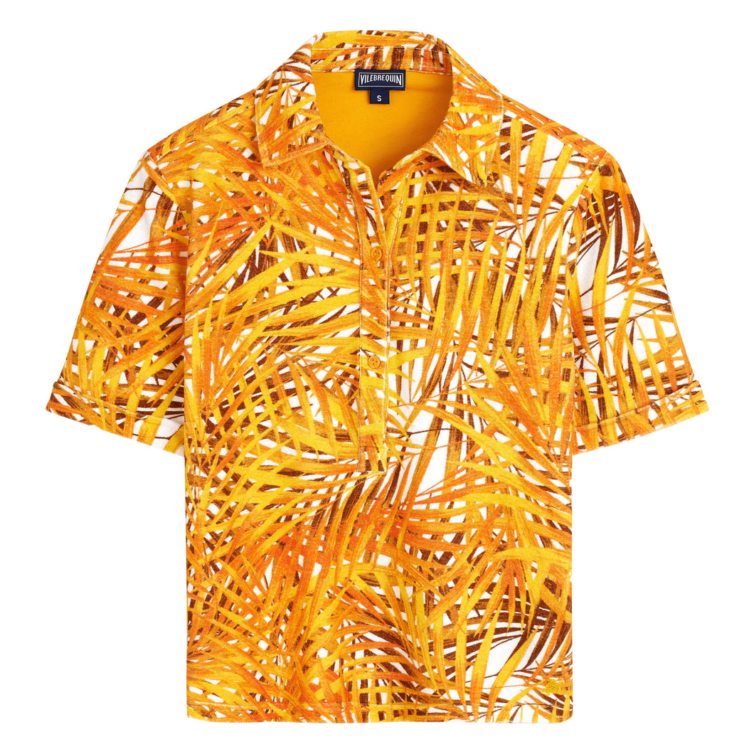 Terry Polo Shirt Palm Leaves