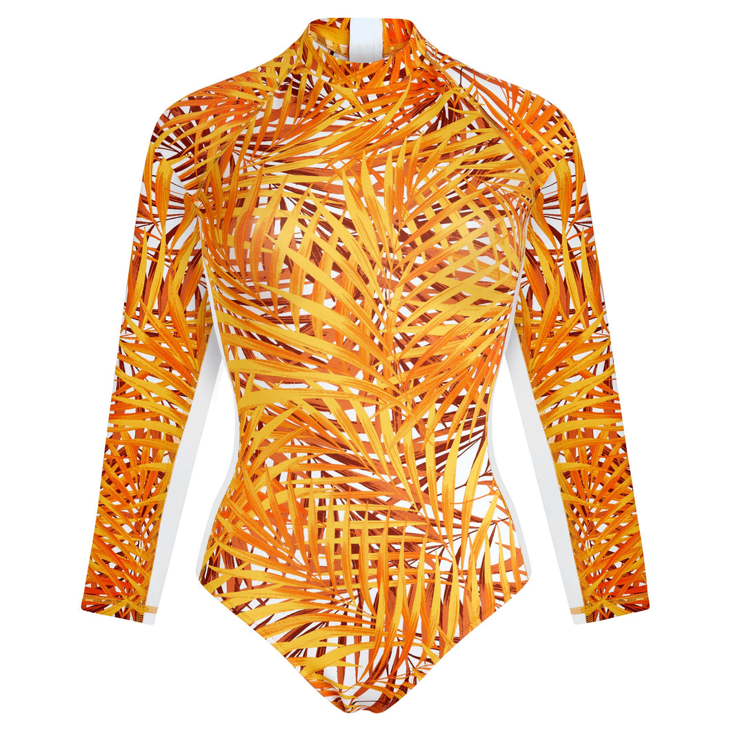 UV Protection One-piece Rashguard Palm Leaves