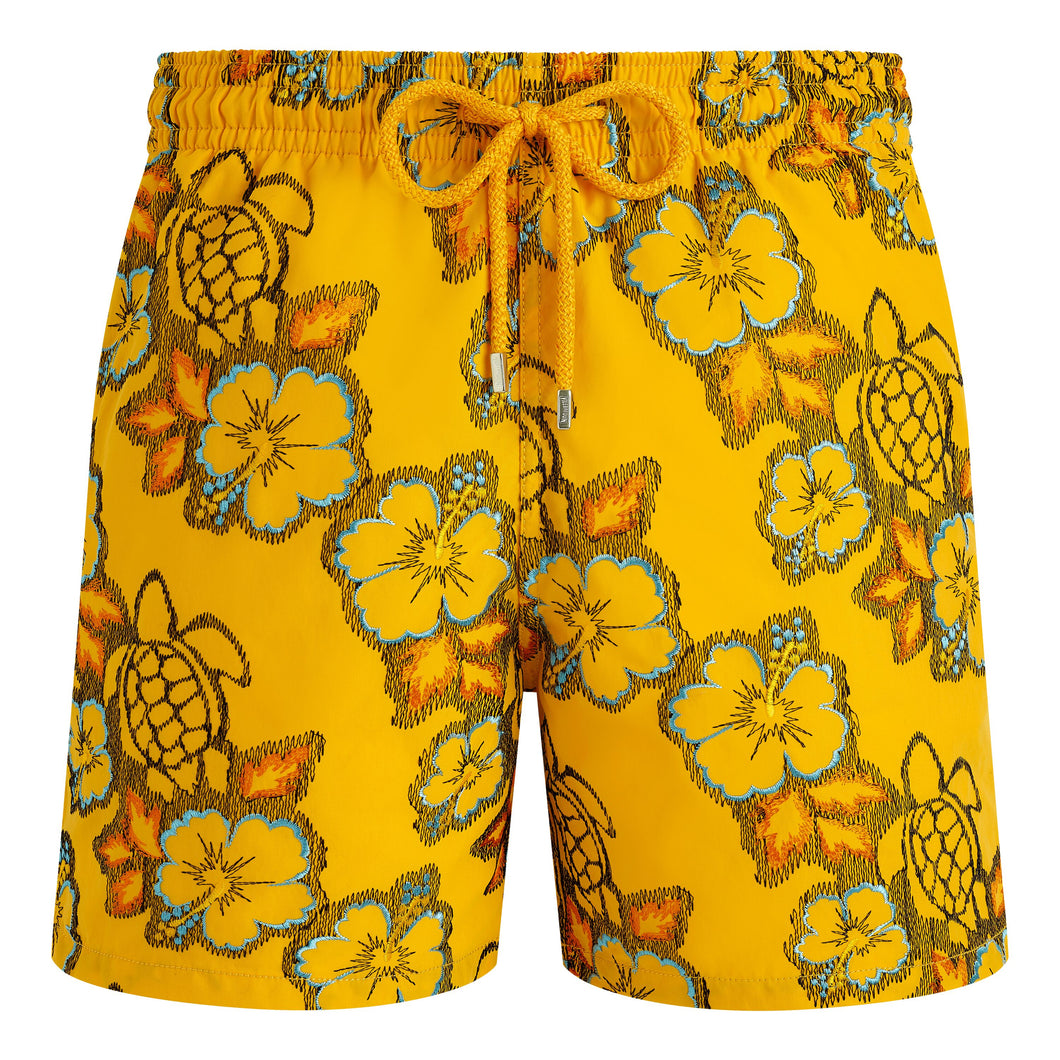 Swim Trunks Embroidered Hibiscus - Limited Edition