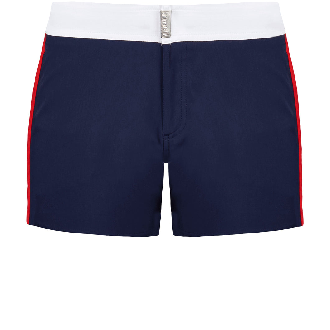 Flat Belt Stretch Swim Trunk Tricolor