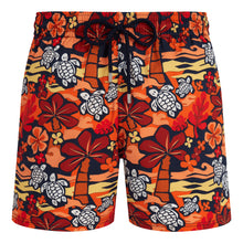 Load image into Gallery viewer, Stretch Short Swim Trunks Monoi Turtles
