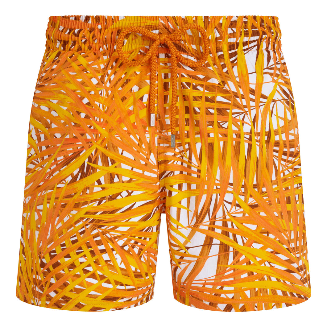 Stretch Short Swim Trunks Palm Leaves