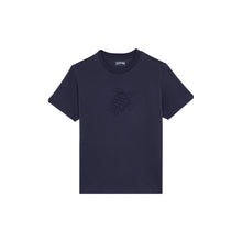Load image into Gallery viewer, Cotton T-shirt Embroidered tone on tone Turtle

