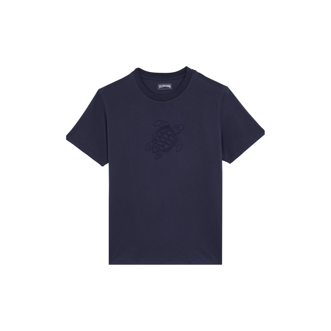Cotton T-shirt Embroidered tone on tone Turtle