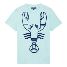 Load image into Gallery viewer, Men Organic Cotton T-Shirt Placed Flocked Lobster

