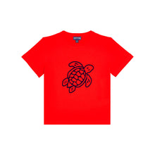Load image into Gallery viewer, Organic Cotton T-Shirt Placed Embroidered Turtle
