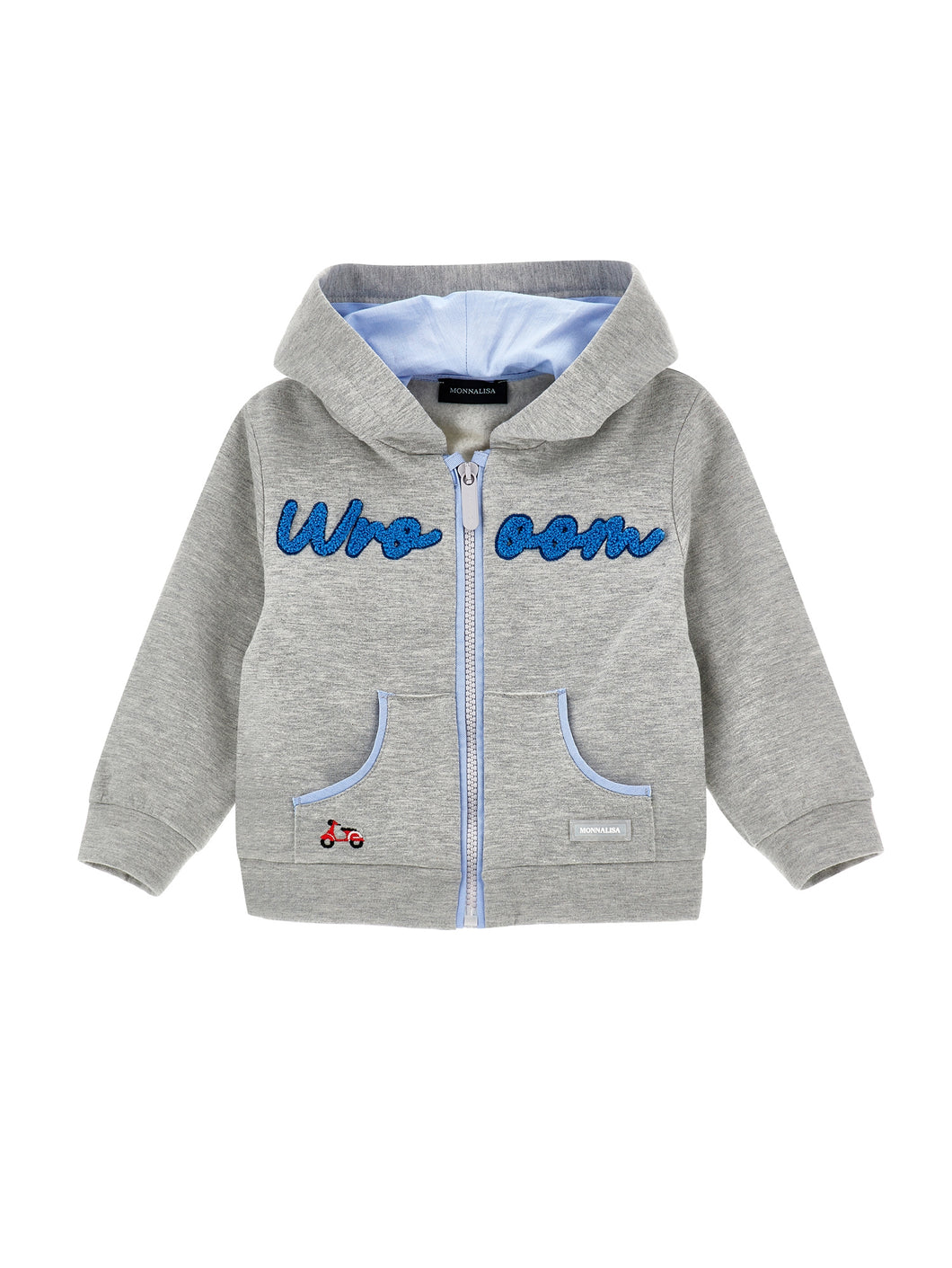 Motorcycle sweatshirt embroidery zip hood