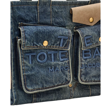 Load image into Gallery viewer, Marc Jacobs The Denim Suede Large Cargo Tote Bag Blue Women 2S6HTT005H02-427
