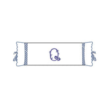 Load image into Gallery viewer, Seferî Flower Garden Bolster Cushion Cover with Monogram Embroidery - Blue
