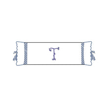 Load image into Gallery viewer, Seferî Flower Garden Bolster Cushion Cover with Monogram Embroidery - Blue
