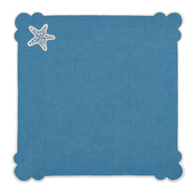 Load image into Gallery viewer, Seferî Embroidered Napkin - Under the Sea - Blue - Set of 4
