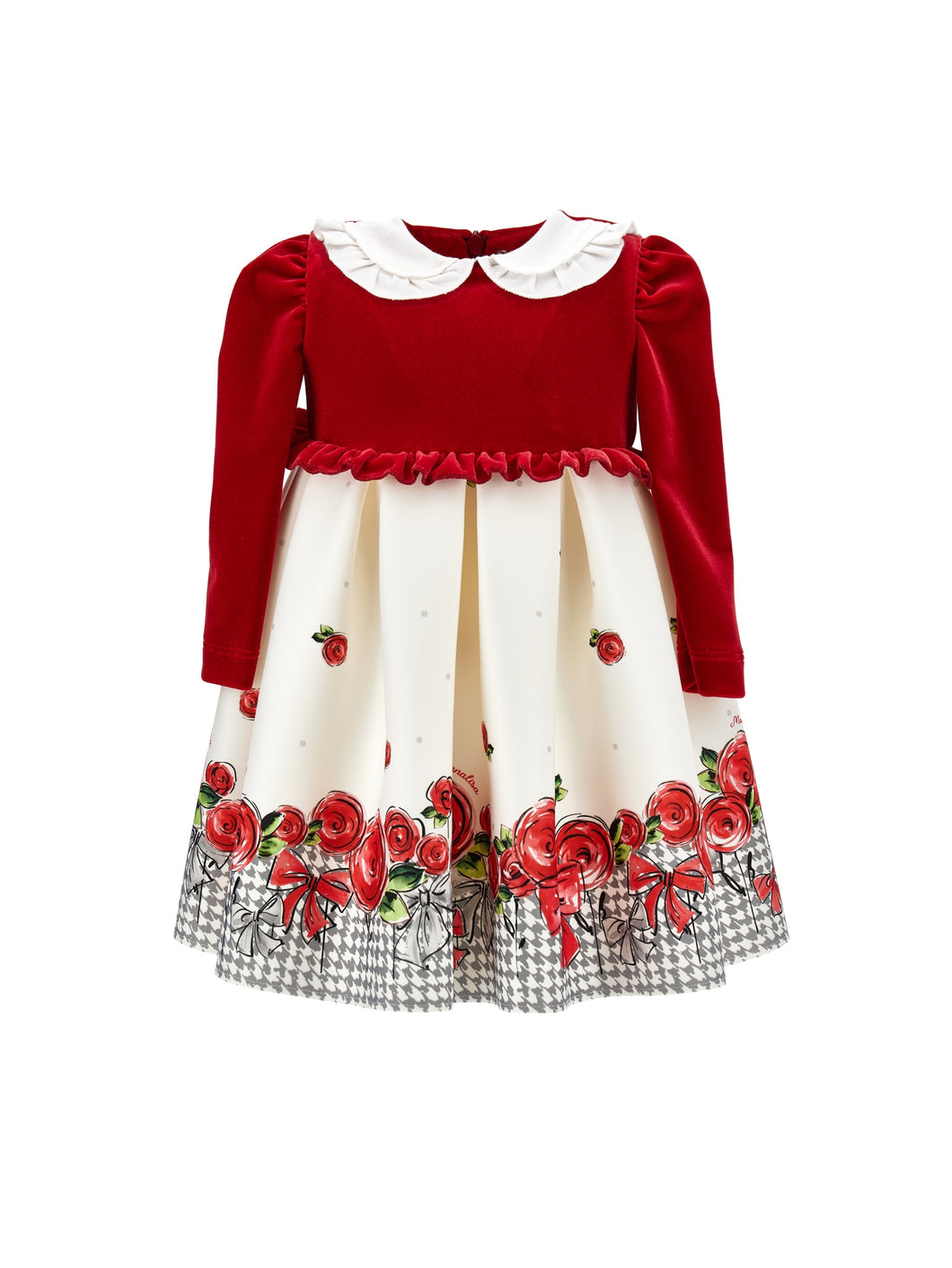 Chenille dress with roses
