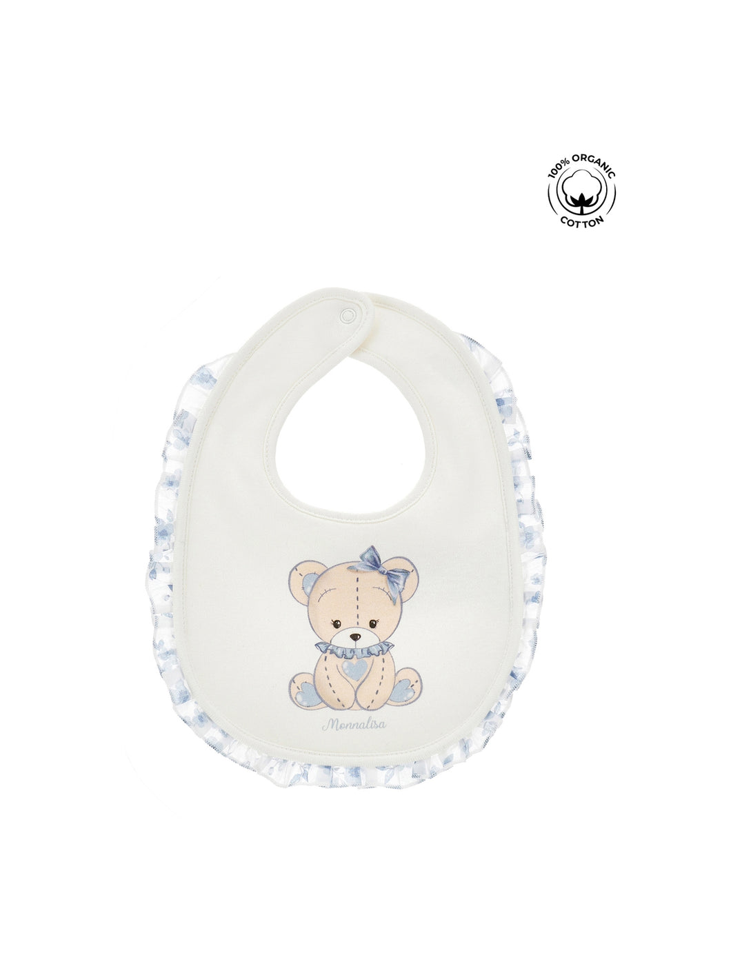 Ruffle teddy bear bib