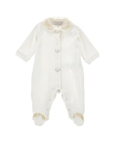 Load image into Gallery viewer, Romper with ruffled collar and buttons
