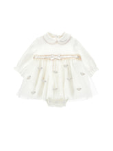 Load image into Gallery viewer, Newborn dress with tulle roses
