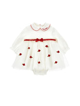 Load image into Gallery viewer, Newborn dress with tulle roses

