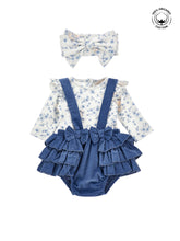 Load image into Gallery viewer, Teddy bear print romper with bows
