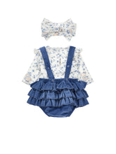Load image into Gallery viewer, Teddy bear print romper with bows
