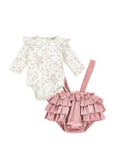 Load image into Gallery viewer, Teddy bear print romper with bows
