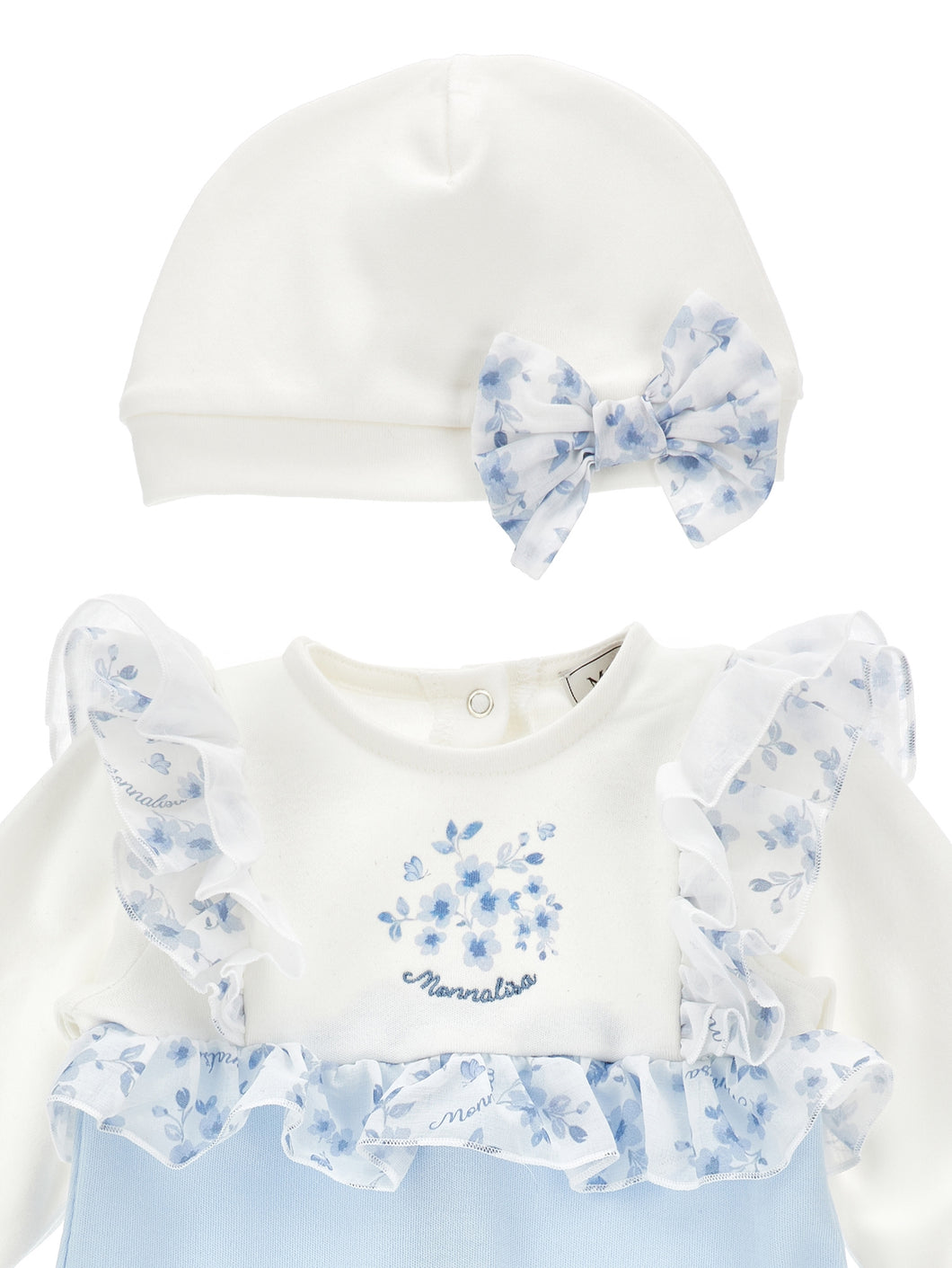Jumpsuit and hat with bow