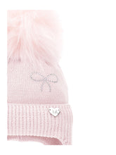 Load image into Gallery viewer, Rhinestone bow pompom hat
