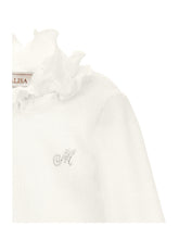 Load image into Gallery viewer, Ruffled rhinestone turtleneck sweater
