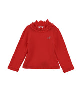 Load image into Gallery viewer, Ruffled rhinestone turtleneck sweater

